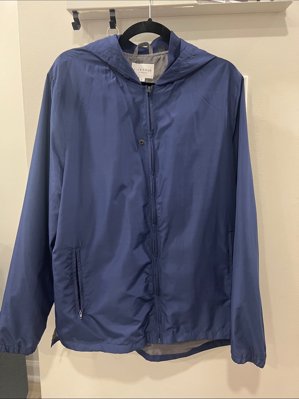 Five Four Navy Hooded Windbreaker Jacket